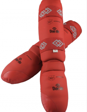 Защита голени и стопы каратэ WKF DAEDO (red)